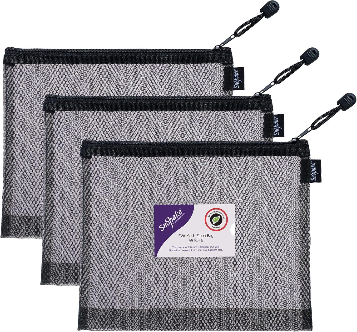 Snopake Eva High Capacity Black Mesh Zippa Bag A5 ( 255mm x 205mm )