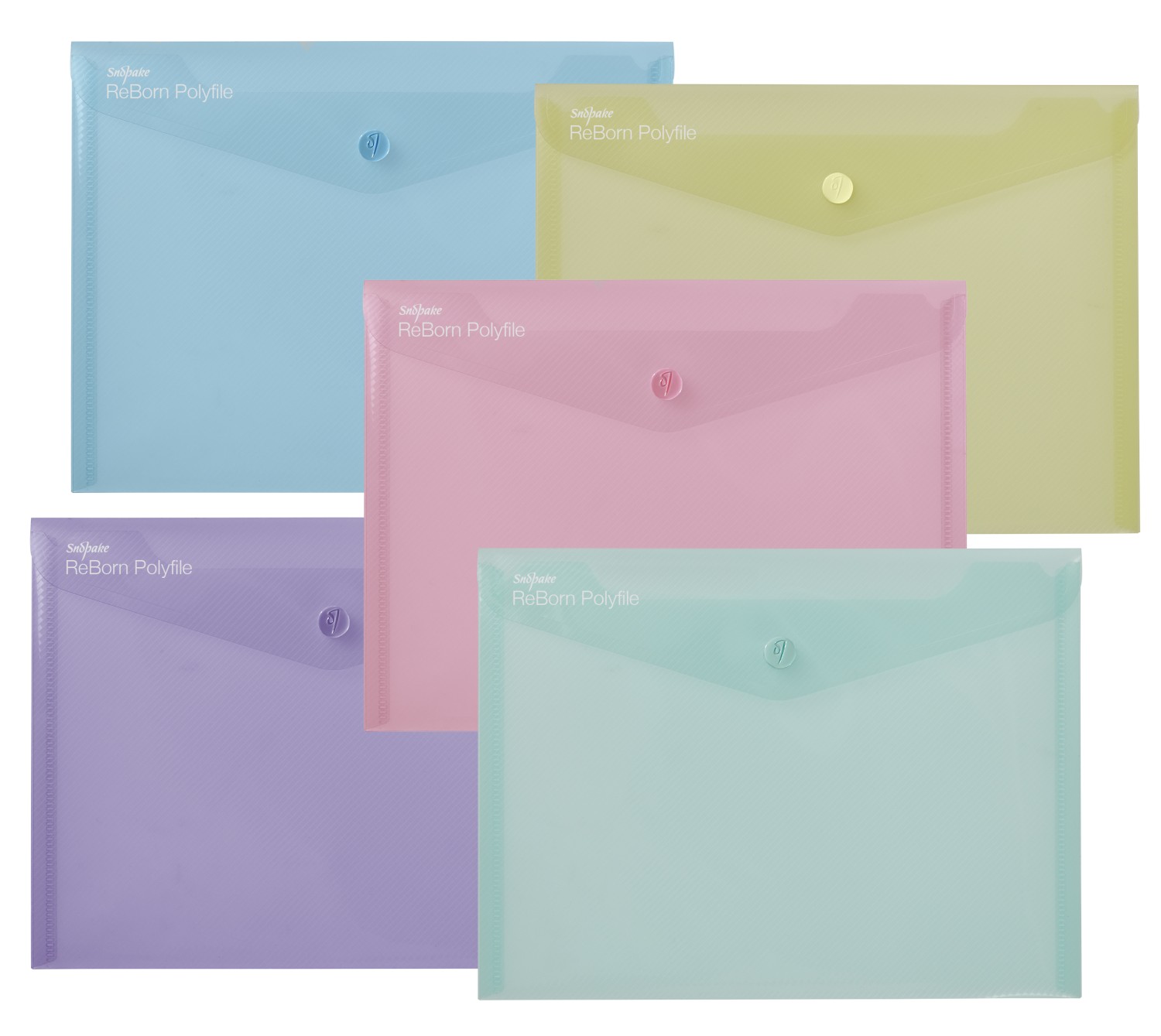 Snopake Reborn 100% Recycled Polyfile A5 Assorted Pastel Colours