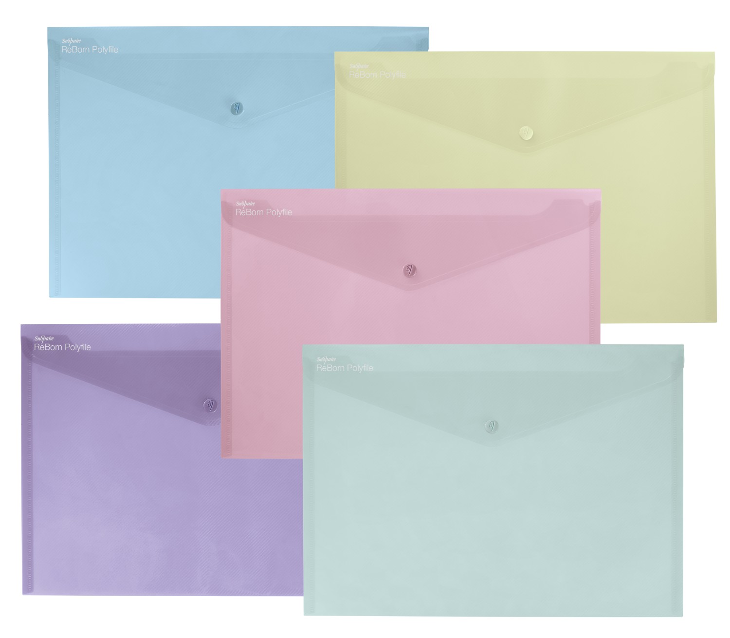 Snopake Reborn 100% Recycled Polyfile A4 Assorted Pastel Colours