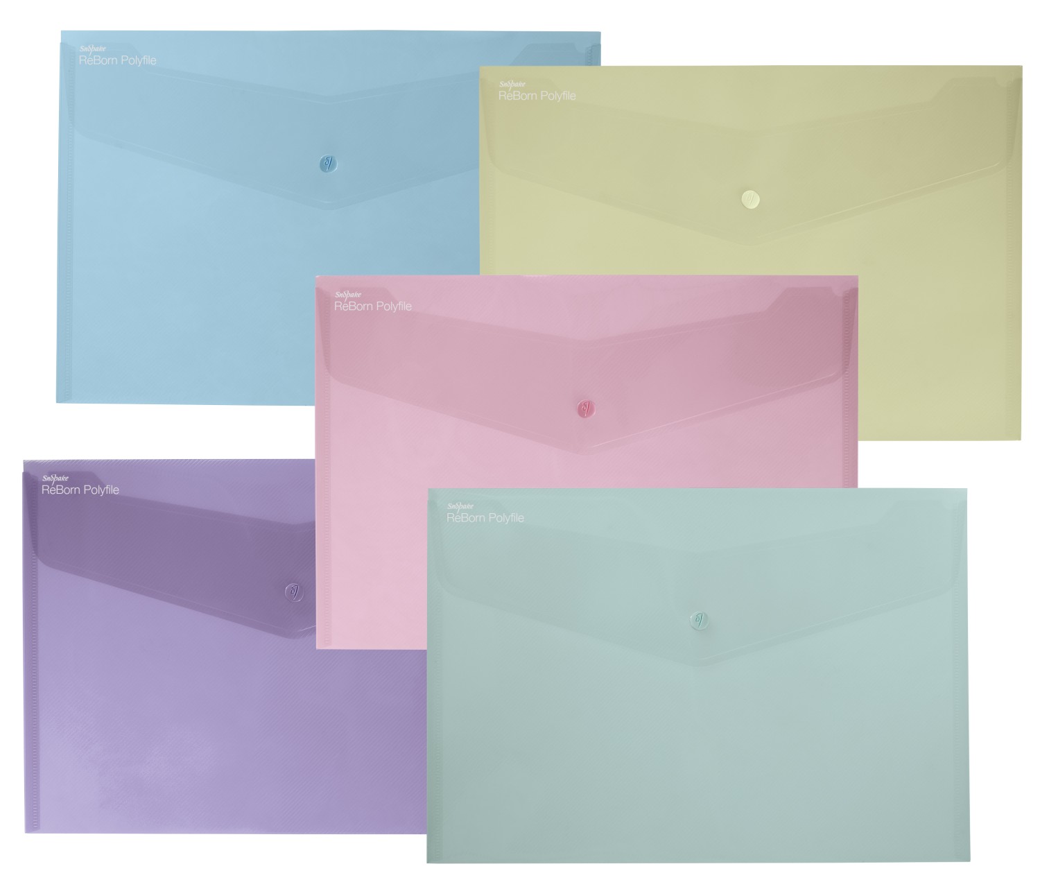 Snopake Reborn 100% Recycled Polyfile Foolscap Assorted Pastel Colours