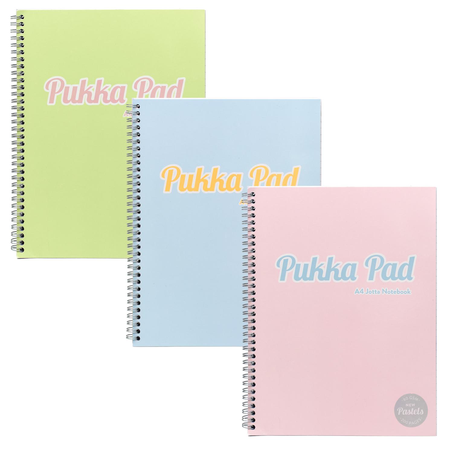 Pukka Jotta Wirobound A4+ Notebooks Assorted Pastel Colours