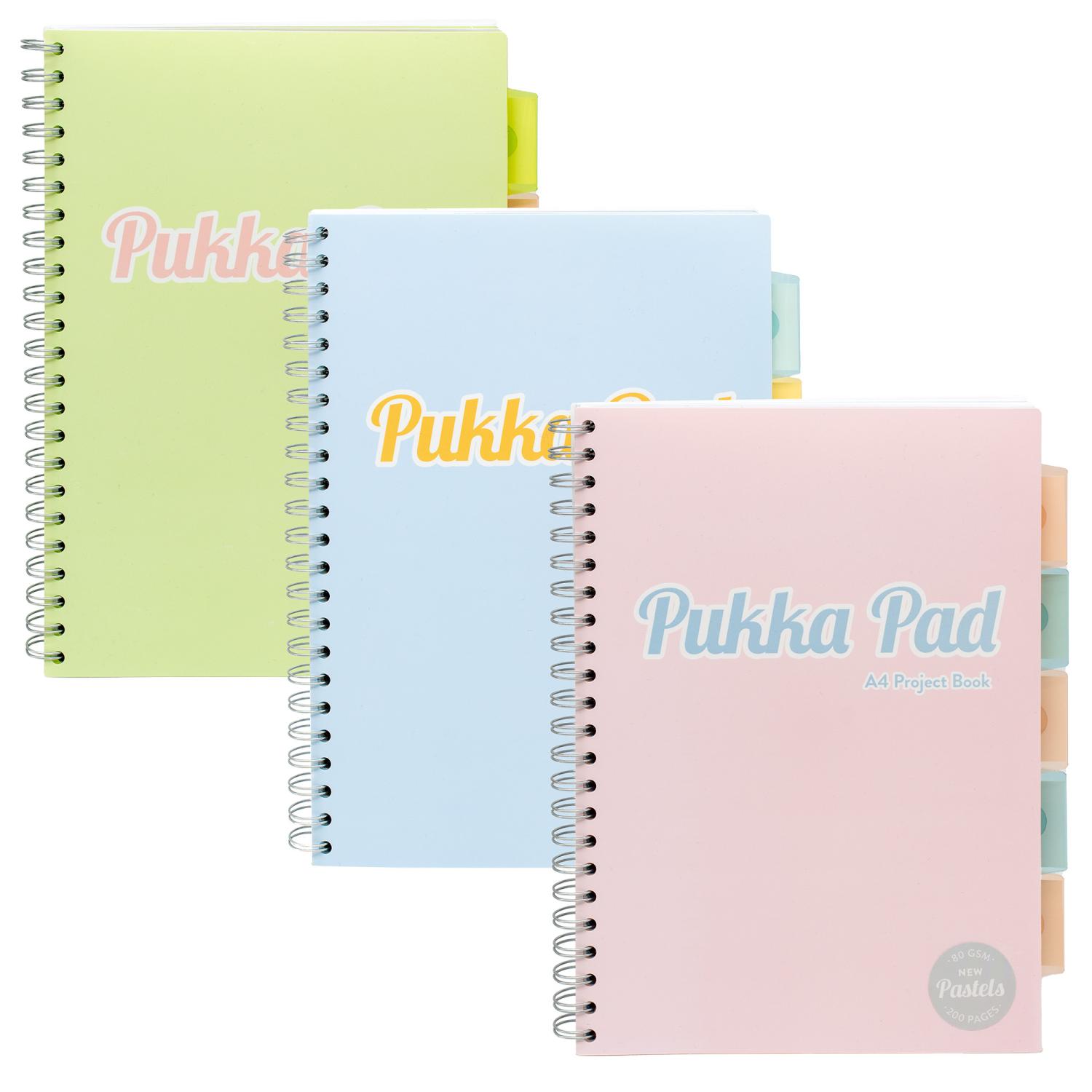 Pukka Jotta Wirobound A4 Project  Notebooks Assorted Pastel Colours