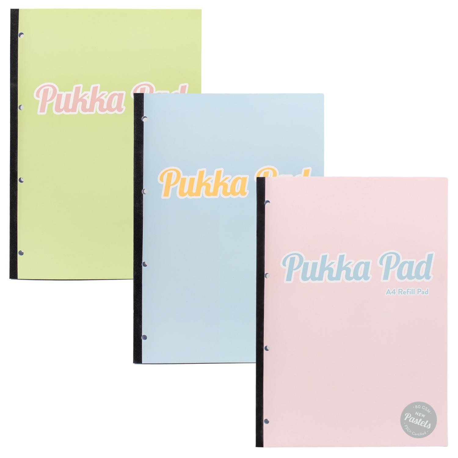 Pukka Refill Pads A4 Ruled & Margin Assorted Pastel Colours