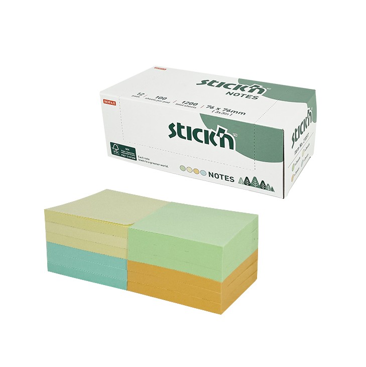 FSC 76x76mm 100 sheets Assorted pastel colours