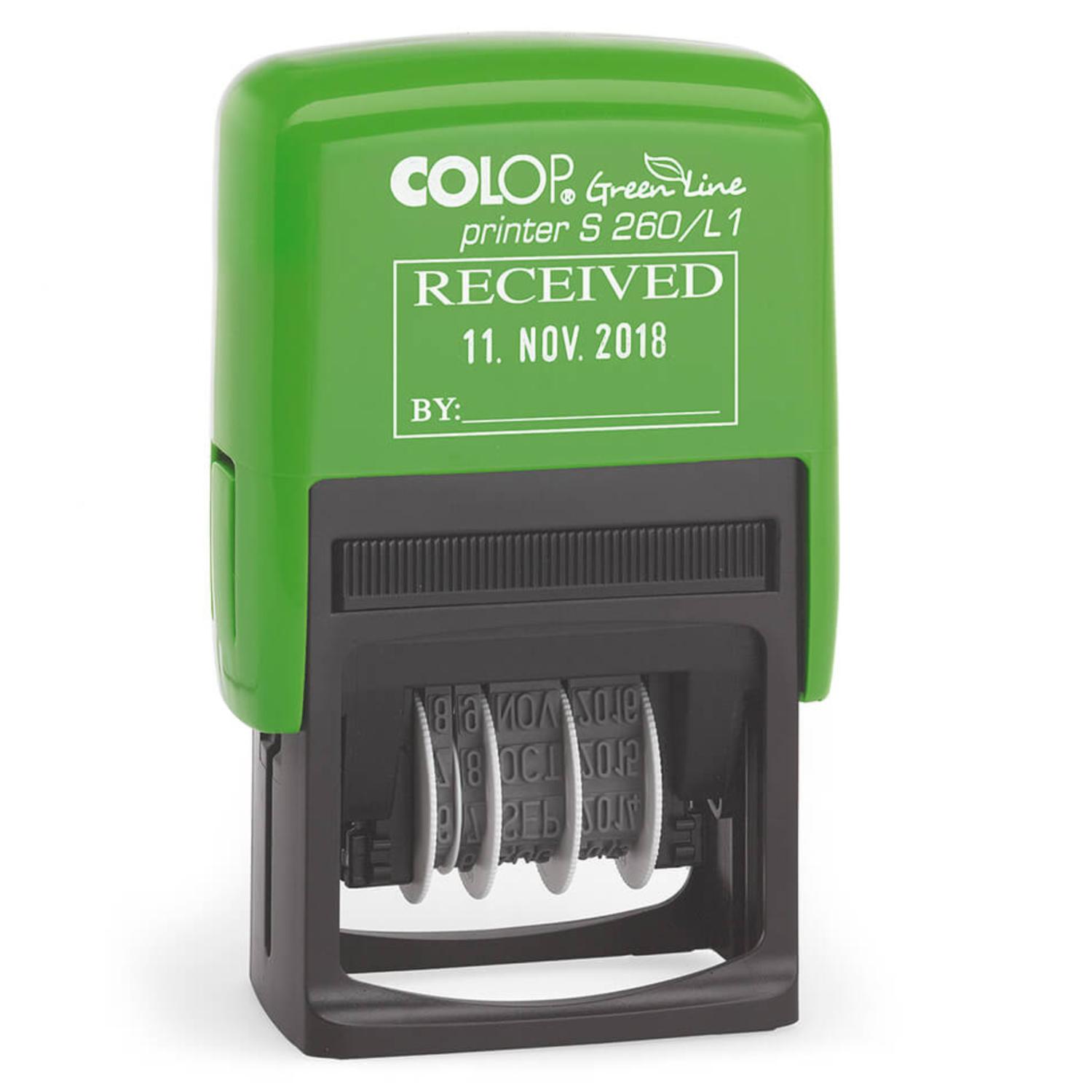 Colop Self Inking Text And Date Stamp 2 Colour Received