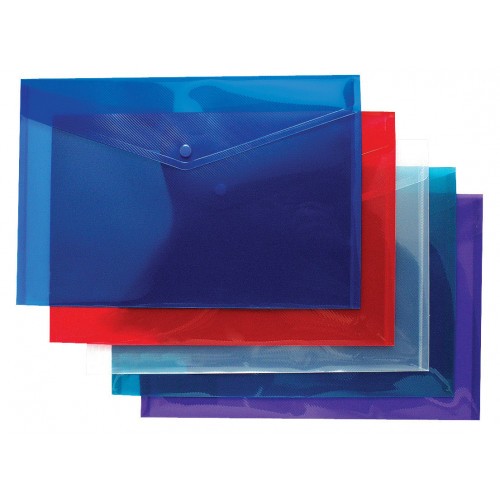 Tiger Polypropylene Stud Wallets Foolscap Assorted Colours