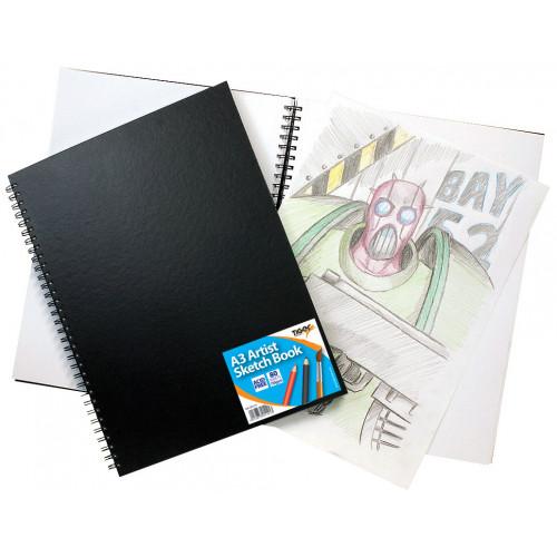 Tiger Twin Wire Sketch Books A3 110gsm 80 Sheets Perforated