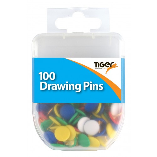 Coloured Drawing Pins Assorted Pack 100s 301580