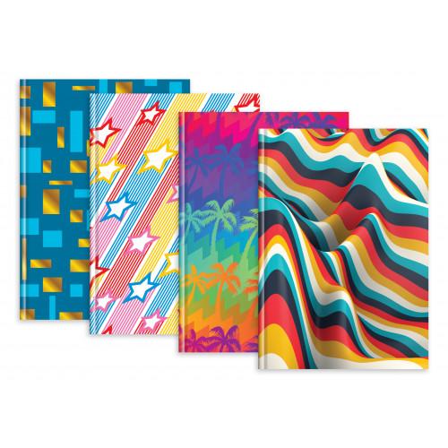 Tiger Casebound Notebooks A4 144 Pages Feint Ruled Assorted Fashion Designs