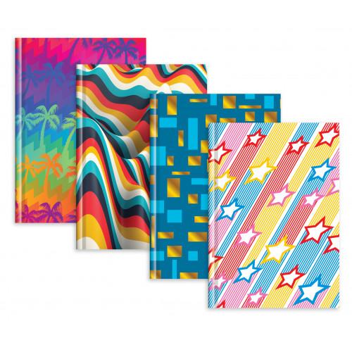 Tiger Casebound Notebooks A5 144 Pages Feint Ruled Assorted Fashion Designs