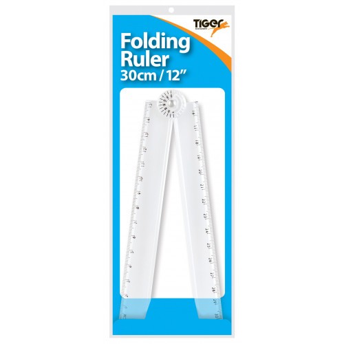 Tiger Plastic Folding Ruler 30cm / 180 Degree Protractor