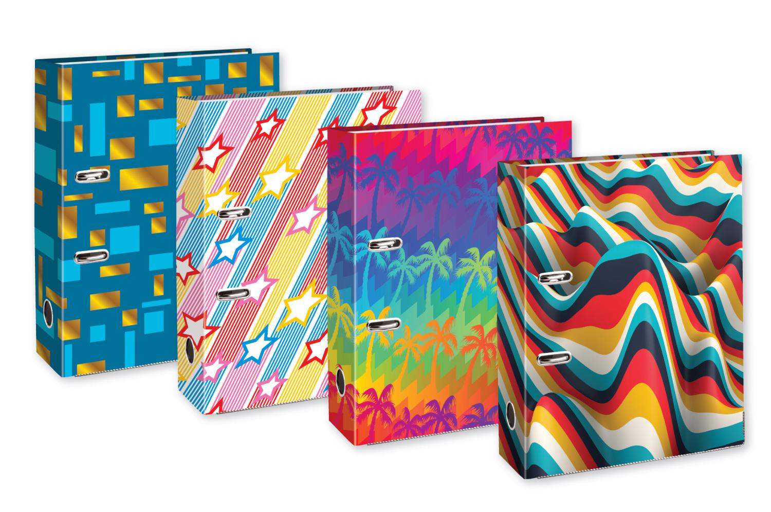 Tiger Fashion Lever Arch Files A4 75mm Spine Assorted Designs