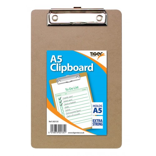 Tiger Masonite Clipboard A5+ ( 225mm x 155mm)