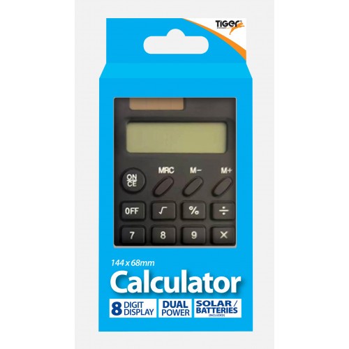 Tiger Hand Held Calculator 8 Digit Dual Power