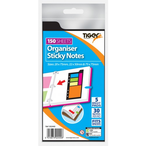 Tiger Organiser Sticky Notes 150 sheets