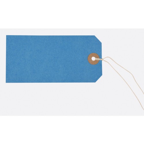 Tiger Strung Tags 120 x 60mm Blue Box of 250