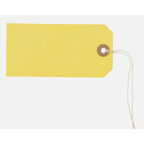 Tiger Strung Tags 120 x 60mm Yellow Box of 250