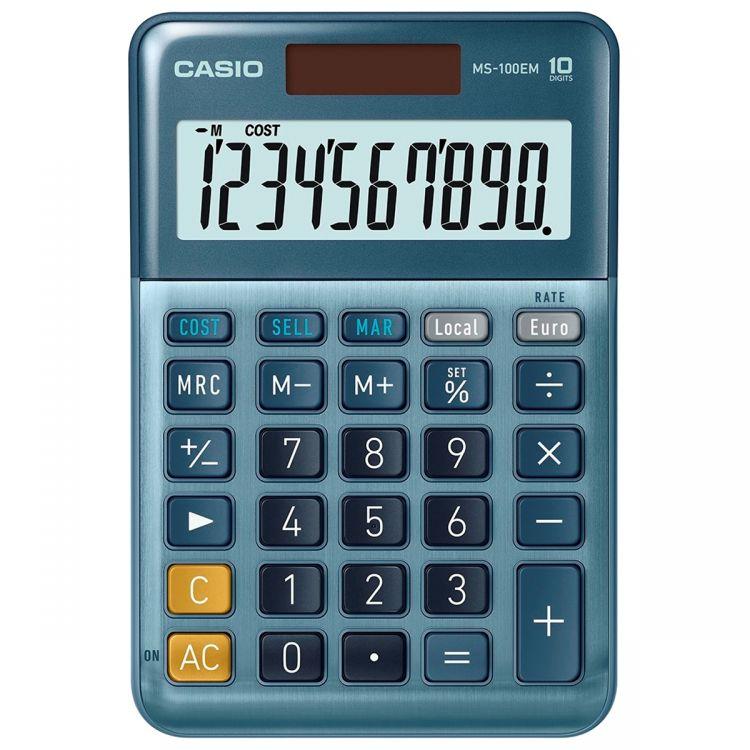 Casio 10 Digit Desktop Calculator Silver MS-100EM