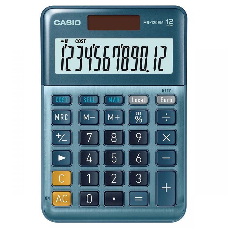 Casio 12 Digit Desktop Calculator Silver - MS-120EM