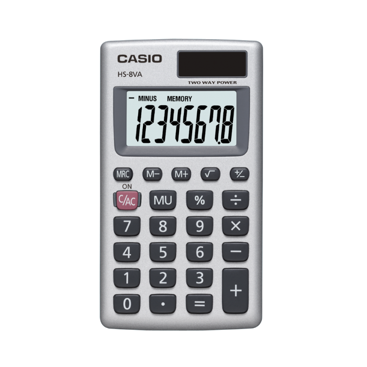 Casio 8 Digit Pocket Calculator - HS-8VA