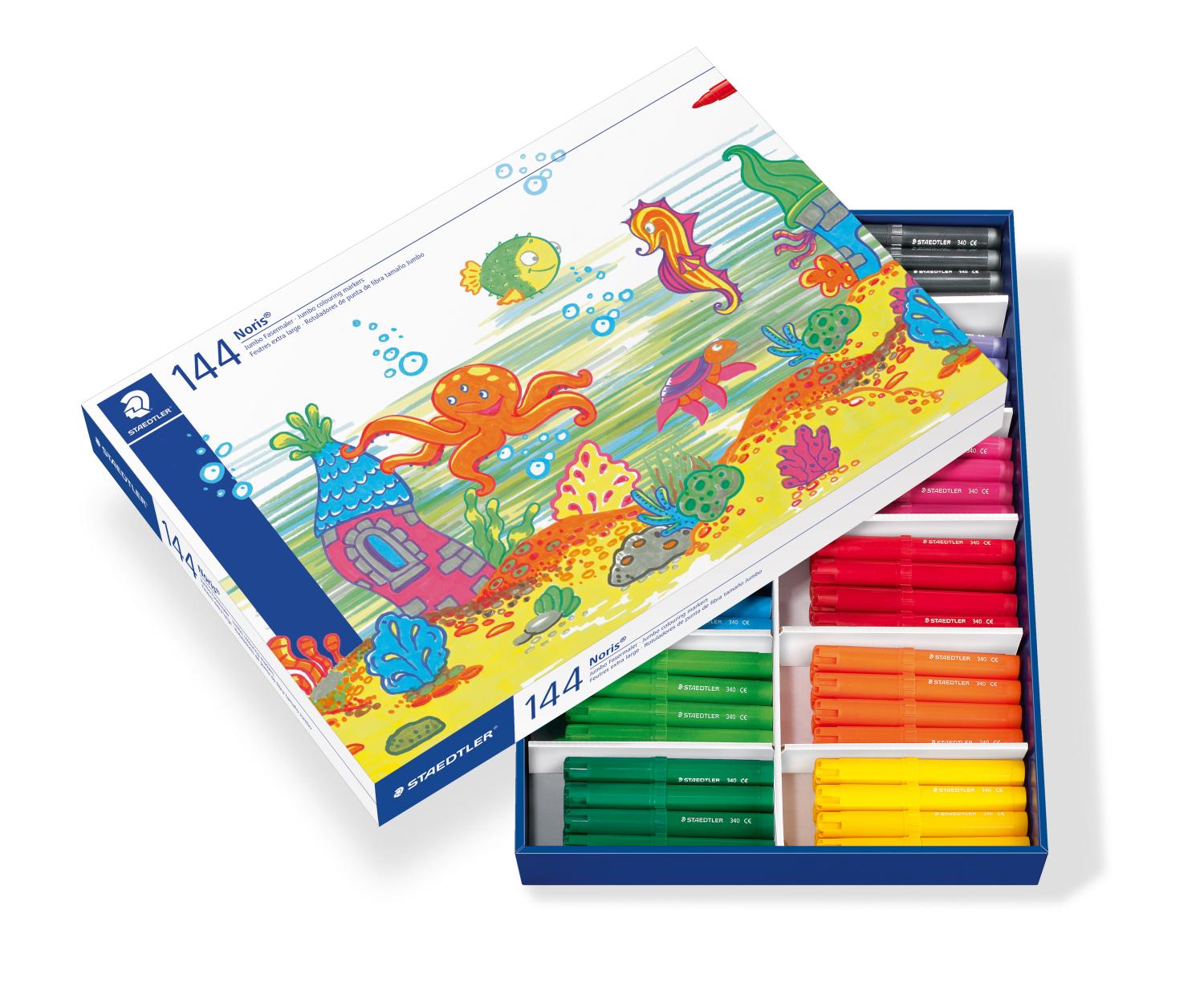 Staedtler Noris Jumbo Fibre Tipped Colouring Pens Assorted Colours