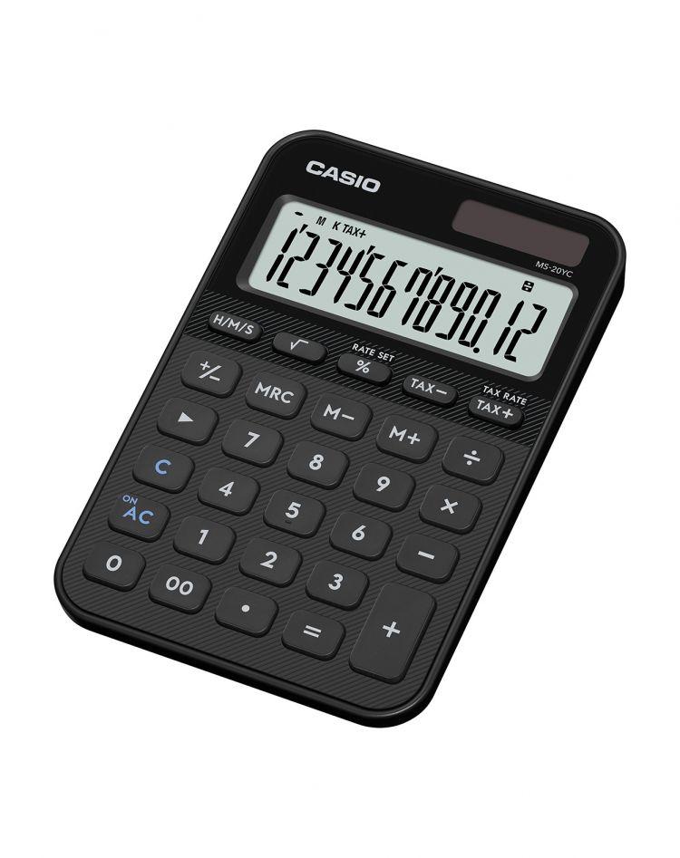 Casio Small Desk Calculator 12 Digit MS-20YC Black