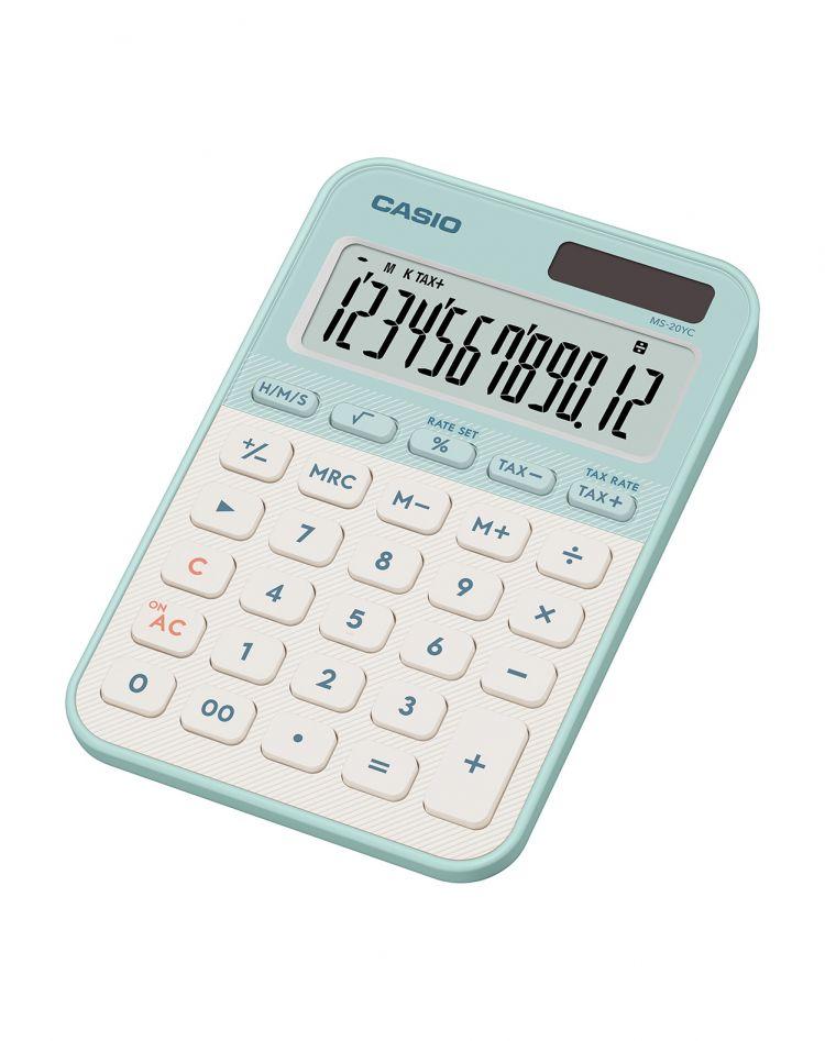 Casio Small Desk Calculator 12 Digit MS-20YC Light Green