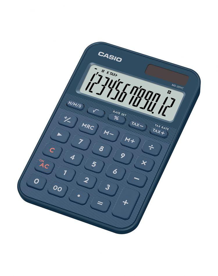 Casio Small Desk Calculator 12 Digit MS-20YC Navy Blue