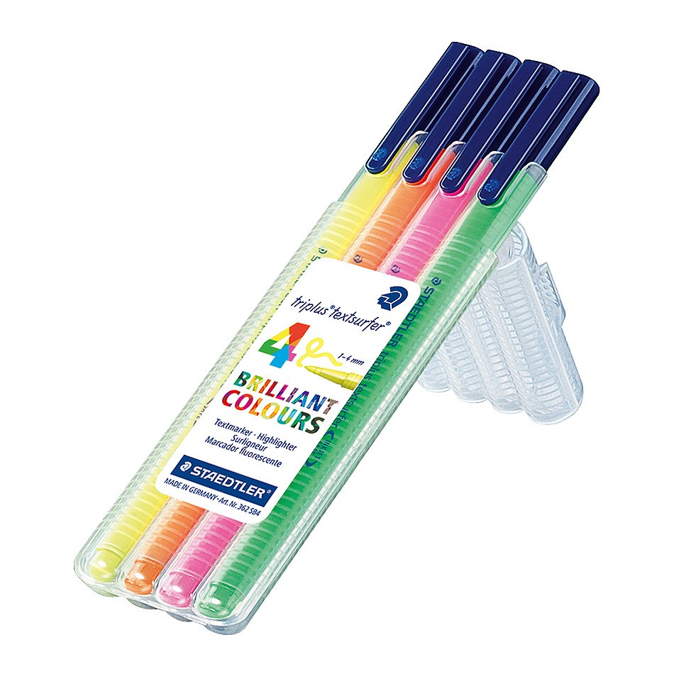 Staedtler Tri Plus Text Surfer Highlighters Assorted Wallet
