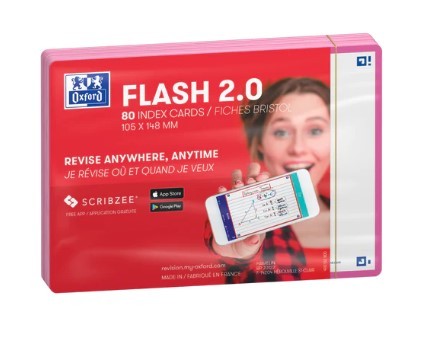 Blank Flash Cards 105mm x 148mm Fuchsia Pack 80s