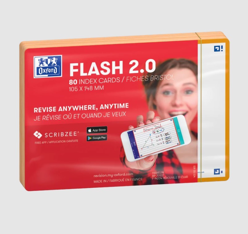 Blank Flash Cards 105mm x 148mm Orange  Pack 80s