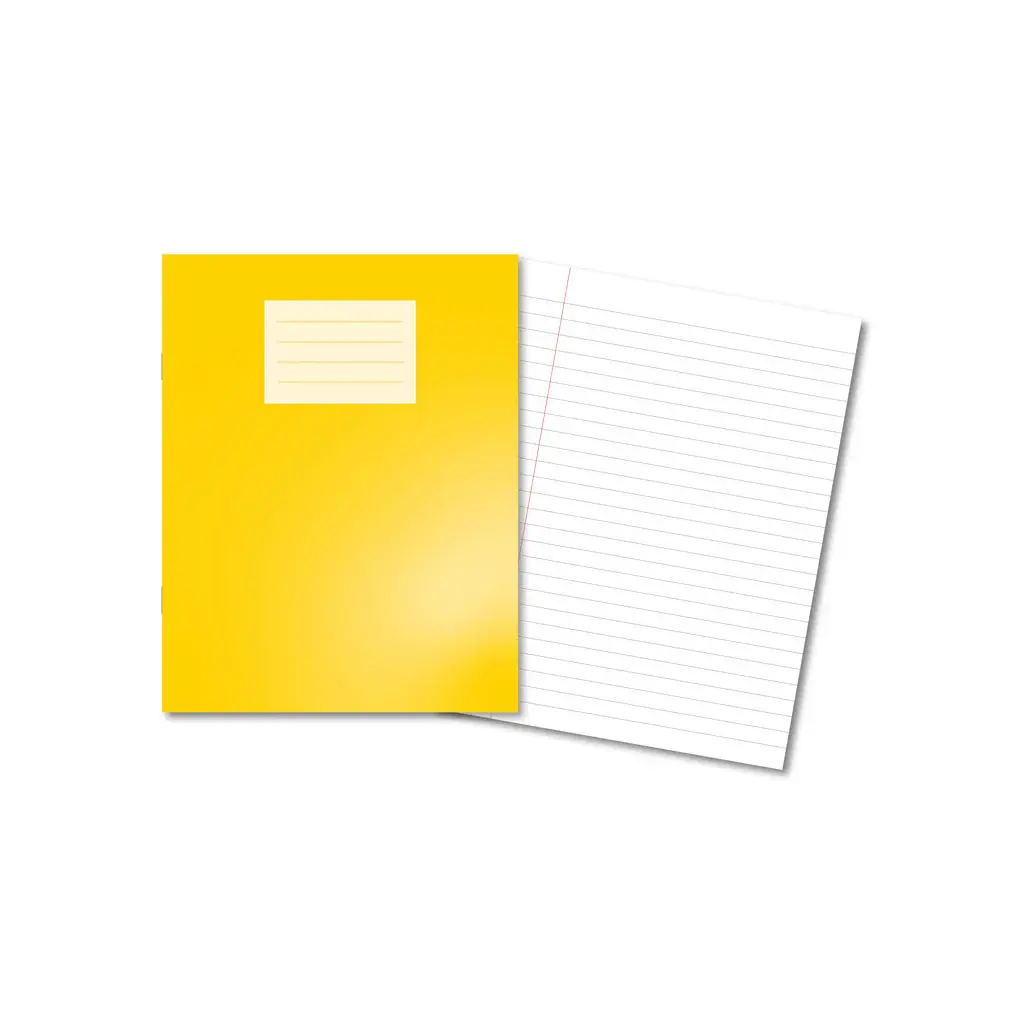 YELLOW Oxford Laminated Exercise Book  9 X 7 8mm ruled and margin 80 Page