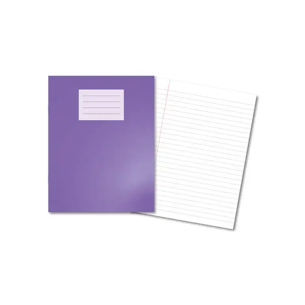 PURPLE Oxford Laminated Exercise Book  9 X 7  8mm ruled and margin 80 Page