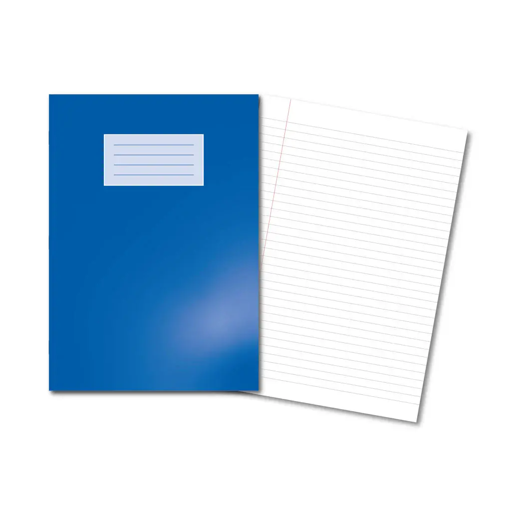 DARK BLUE Oxford Laminated Exercise Book  A4 8mm ruled and margin 80 Page