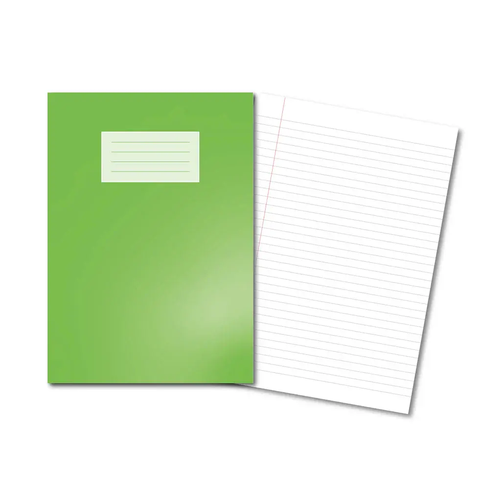LIGHT GREEN Oxford Laminated Exercise Book  A4 8mm ruled and margin 80 Page
