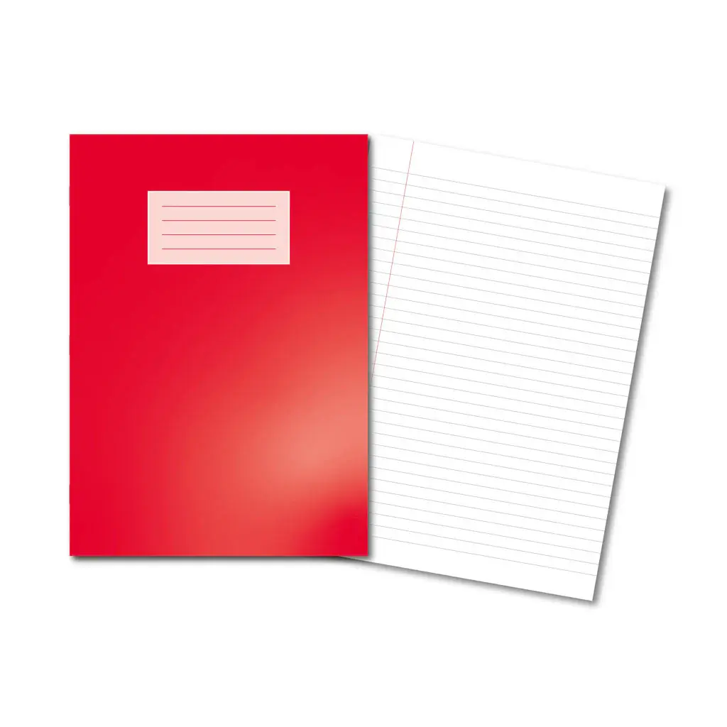 RED Oxford Laminated Exercise Book  A4 8mm ruled and margin 80 Page