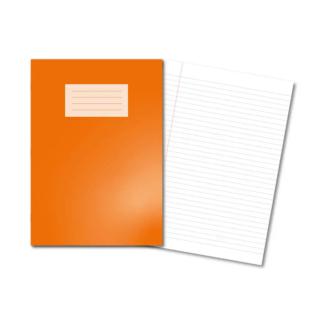 ORANGE Oxford Laminated Exercise Book  A4 8mm ruled and margin 80 Page