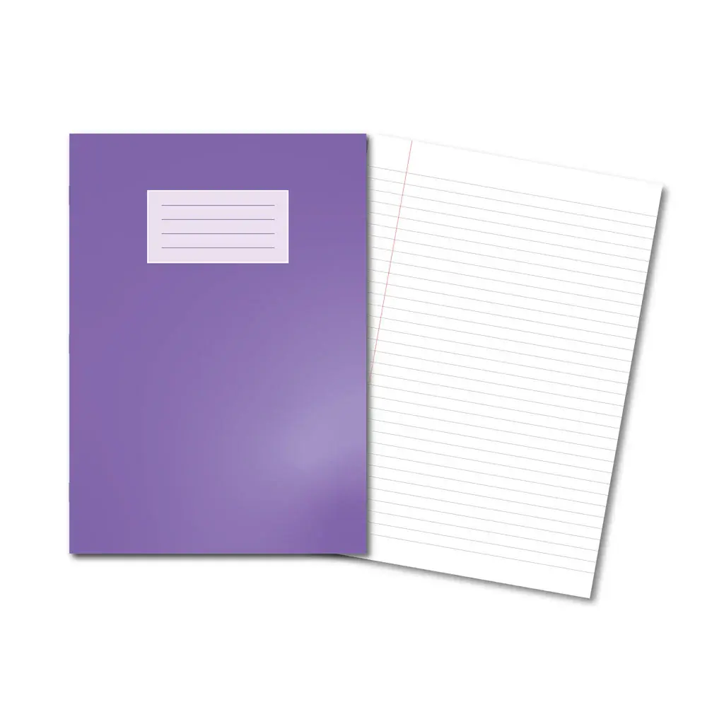 PURPLE Oxford Laminated Exercise Book  A4 8mm ruled and margin 64 Page