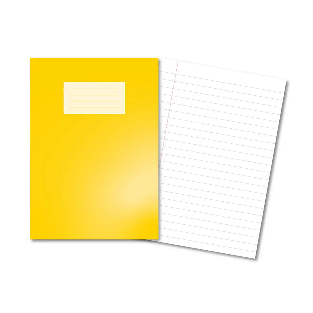 YELLOW Oxford Laminated Exercise Book  A4 12mm ruled and margin 80 Page
