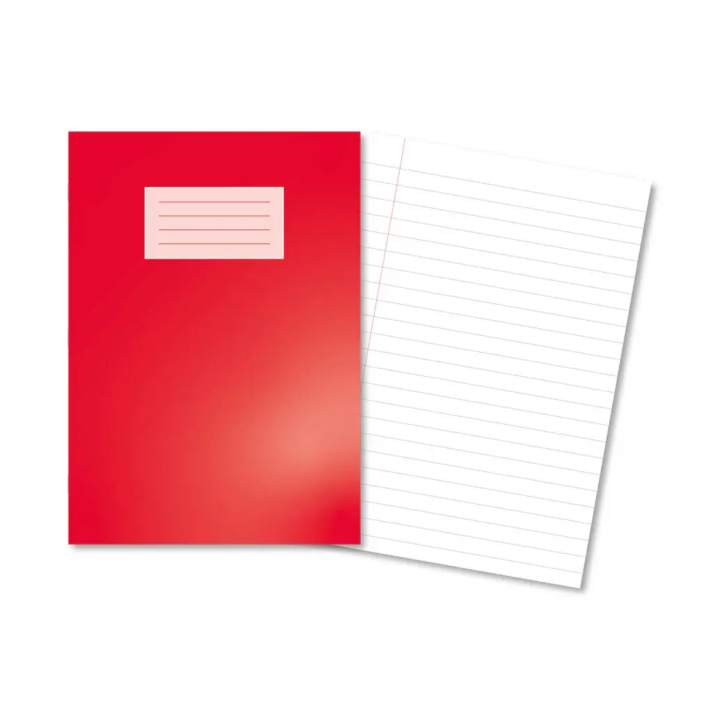 RED Oxford Laminated Exercise Book  A4 12mm ruled and margin 80 Page
