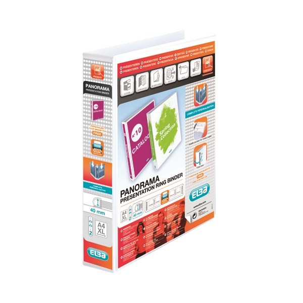 Presentation Binders A4 2D Ring 40mm White