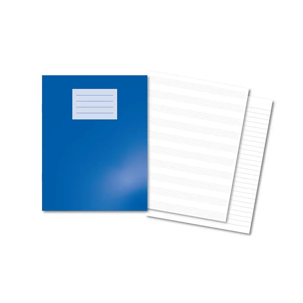 DARK BLUE Oxford Laminated Exercise Book  9 X 7  MUSIC 9 Stave / 8mm ruled ALT 48 Page
