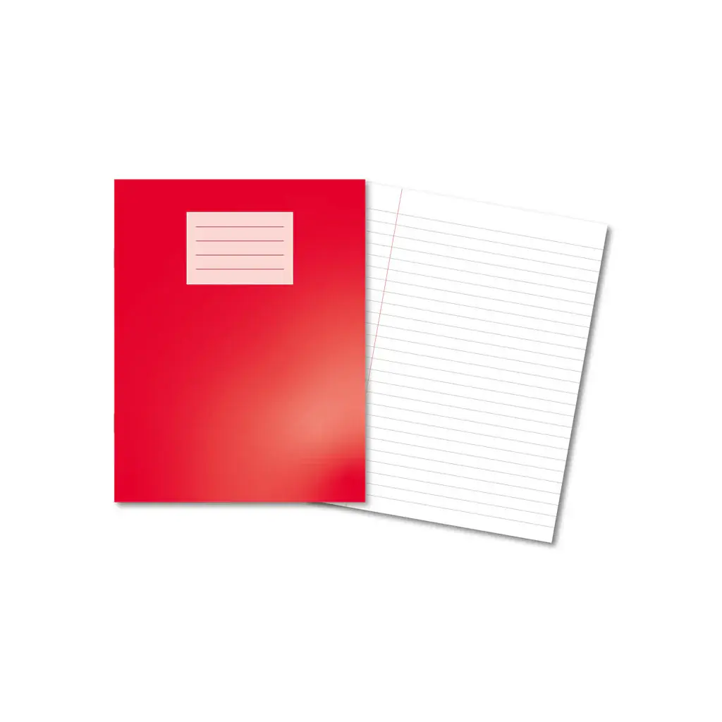 RED Oxford Laminated Exercise Book  9 X 7  8mm ruled and margin 80 Page