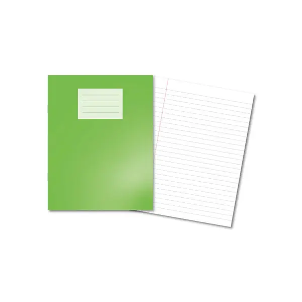 LIGHT GREEN Oxford Laminated Exercise Book  9 X 7  8mm ruled and margin 80 Page