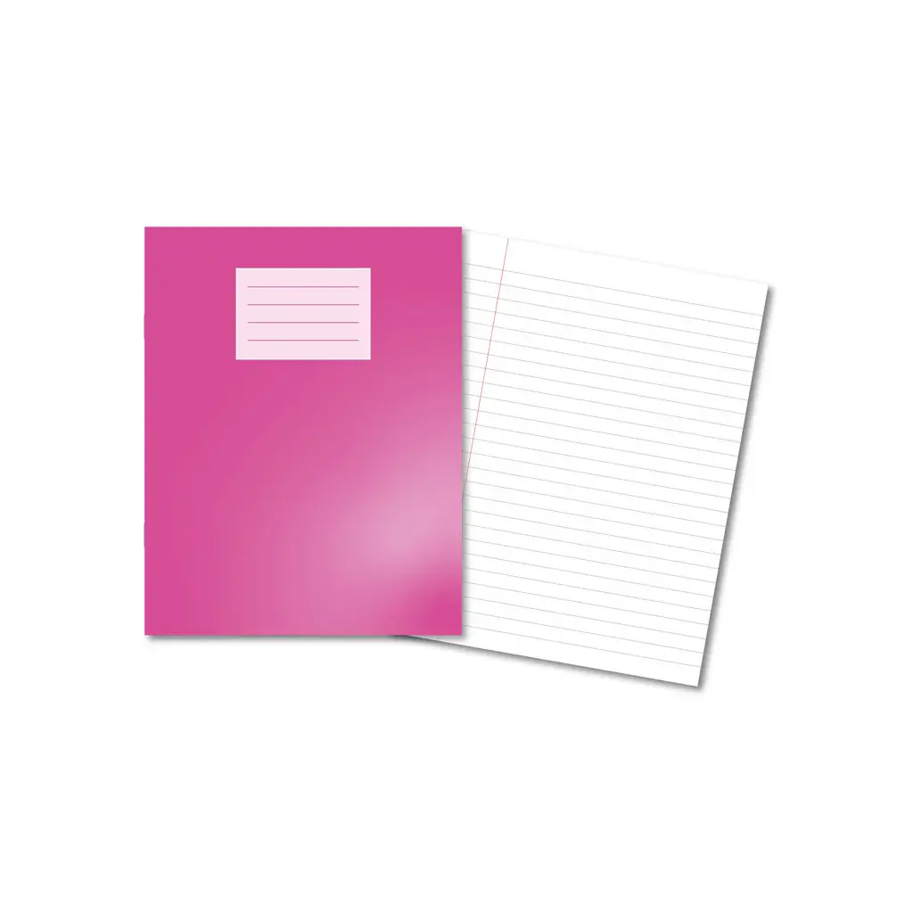 PINK Oxford Laminated Exercise Book  9 X 7  8mm ruled and margin 80 Pages