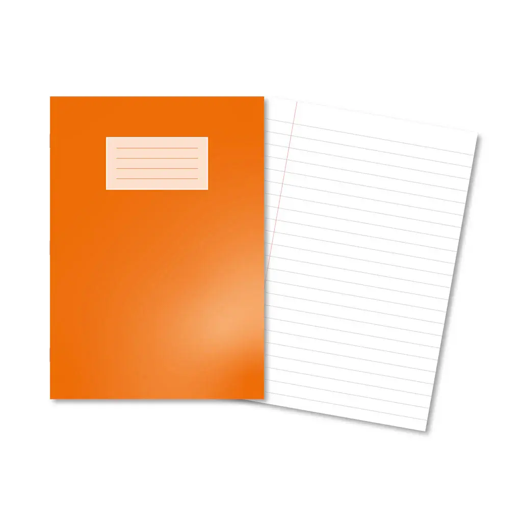 ORANGE Oxford Laminated Exercise Book  A4 8mm ruled and margin 64 Page