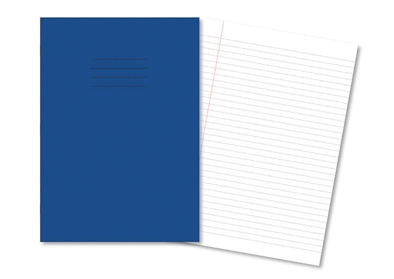 DARK BLUE Exercise Books A4+ 320mm x 240mm 80 Pages 8mm Feint & Margin