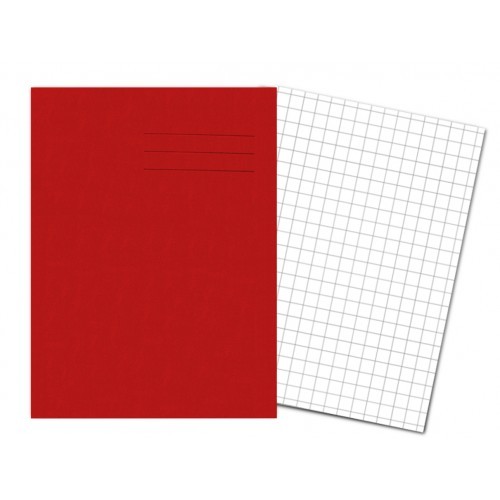 RED Exercise Books A4+ 320mm x 240mm 80 Pages 7mm Squares