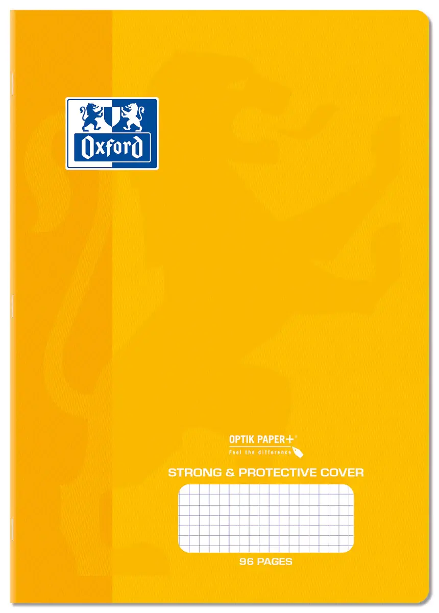 Oxford Exercise Books Polypropylene Covers A4 96 Pages 5mm Squares Yellow Covers