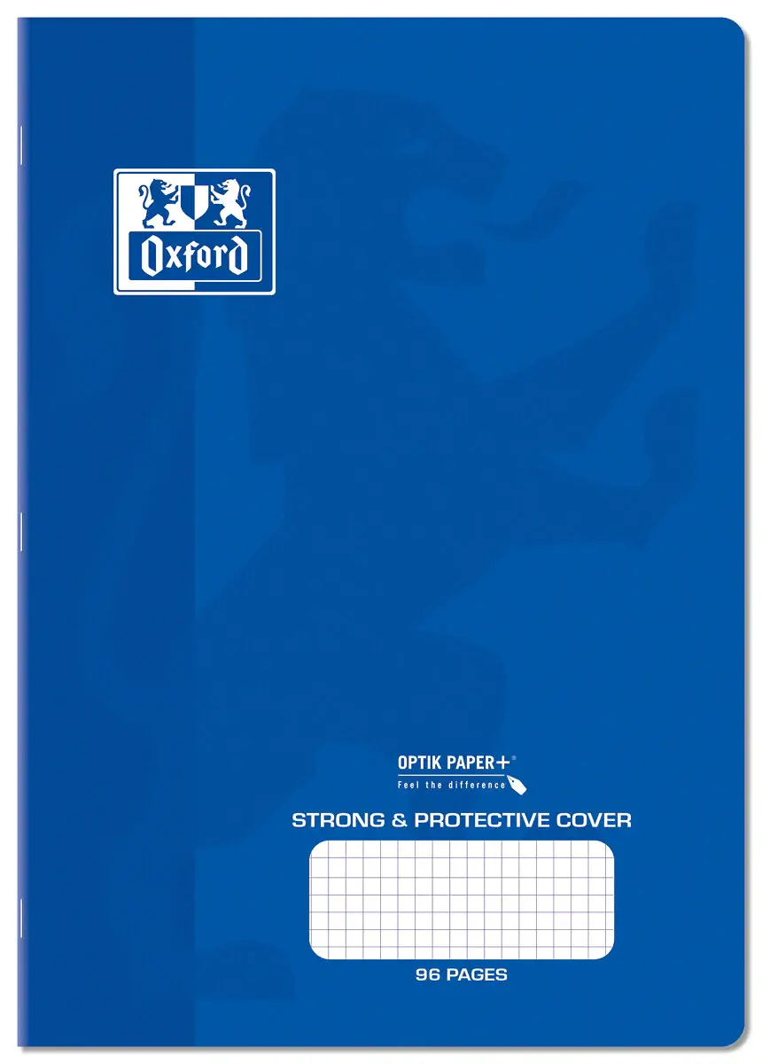 Oxford Exercise Books Polypropylene Covers A4 96 Pages 5mm Squares Blue Covers